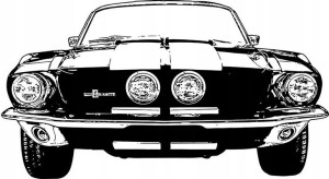 NAKLEJKA na ścianę FORD MUSTANG GT500 84X46cm