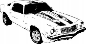 NAKLEJKA na ścianę AUTO SAMOCHÓD CAMARO 87X45cm