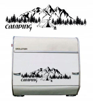 Naklejki Na Przyczepe Kempingową Camping 120x39cm