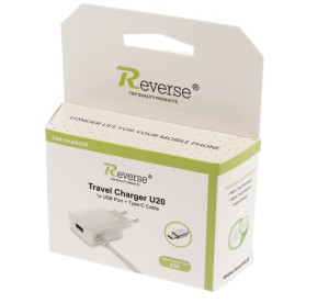 Ładowarka sieciowa Reverse U20 2.1A 1xUSB+TYP C 1M biała