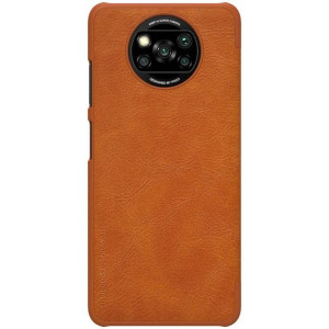 Nillkin Qin skórzana kabura etui Xiaomi Poco X3 NFC / Poco X3 Pro brązowy
