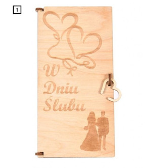 Drewniane pudełko na pieniądze Ślub