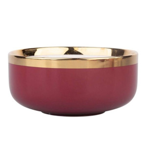 Miska salaterka porcelanowa Aurora Gold Bordowa 14 cm