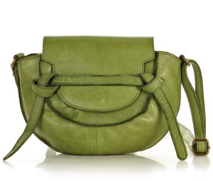 Marco Mazzini Torebka listonoszka skórzana saddle bag zielona jasna