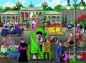 Drewniane Puzzle z figurkami - Plac Paryski