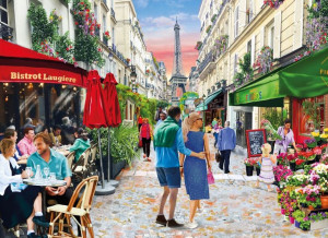 Drewniane Puzzle z figurkami - Bistro w Paryżu