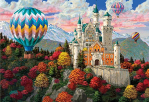 Drewniane Puzzle z figurkami - Zamek Neuschwanstei