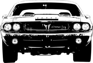NAKLEJKA na ścianę AUTO DODGE CHELLENGER 100X68cm