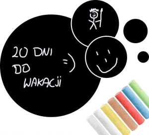 XXL FOLIA Kredowa Tablicowa na ścianę KOŁA 100x127