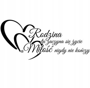 Naklejka na ścianę Cytat Rodzina tu zaczyna 80x180