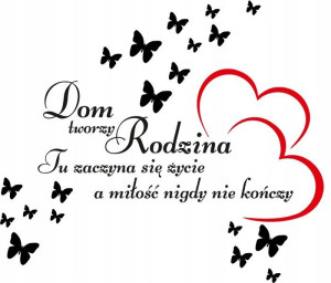 Naklejka ścienna Cytat Dom RODZINA napis 156x175cm