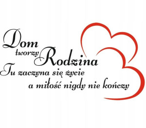Naklejka ścienna Cytat Dom RODZINA napis 80x150cm