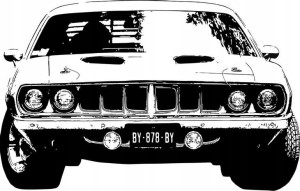 NAKLEJKA na ścianę AUTO SAMOCHÓD DODGE 150X95cm