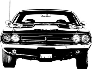 NAKLEJKA na ścianę AUTO SAMOCHÓD DODGE 100X74cm