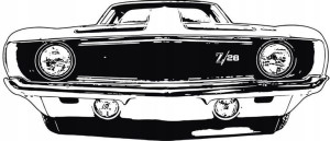 NAKLEJKA na ścianę AUTO SAMOCHÓD CAMARO 206X90cm