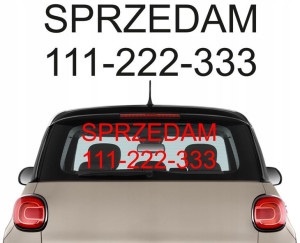 Naklejka na samochód SPRZEDAM + TELEFON + TRANS