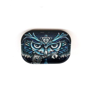 V-SYNDICATE OWL SOWA SMALL tacka do zwijania jointów rolling tray metalowa
