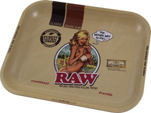 RAW GIRL LARGE tacka do zwijania jointów rolling tray metalowa