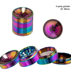 Grinder do ziół Grace Glass 4-częściowy Rainbow
