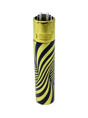 Zapalniczka Clipper Metal Psychedellic Gold metalowa w etui