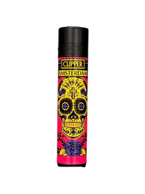 Zapalniczka Clipper wzór MEXICAN SKULLS AMSTERDAM PINK