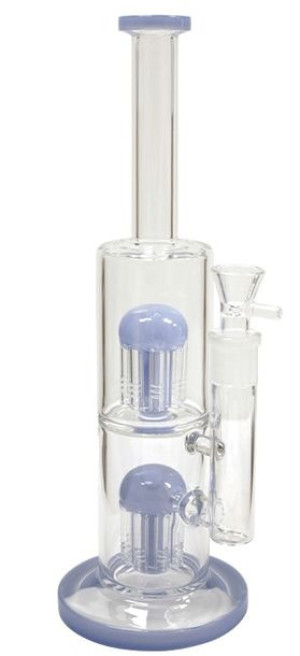 Bongo z filtracją Twin Bud Bong Jade Blue 2 pekolatory wys. 33 cm