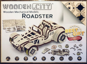 Drewniane Puzzle 3D – Samochód Roadster