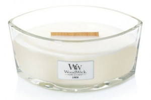 WoodWick Linen Elipsa świeca drewniany knot