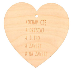 Drewniane serce z grawerem 20x20