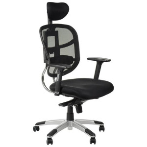 Ergonomiczny Fotel Obrotowy Krzesło Czarne Z Zagłówkiem