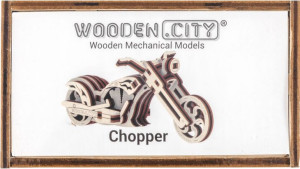Drewniane Puzzle 3D – Motocykl Chopper