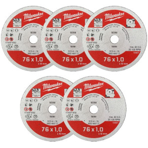 5x Tarcza do metalu INOX 76x1mm Milwaukee M12 FCOT