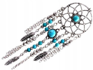 naszyjnik boho turkusowy łapacz snów dreamcatcher
