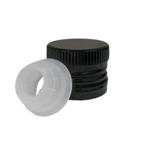 Zakrętka 31,5 x 24 mm z wkładką / niekapkiem CZARNA 10 sztuk
