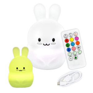 Lampka Nocna Led Królik Dla Dziecka Z Pilotem Usb