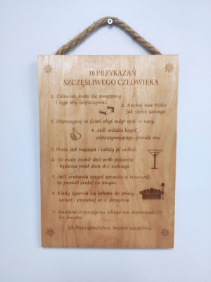 Prezent ręcznie wypalany w drewnie - szczęśliwy człowiek