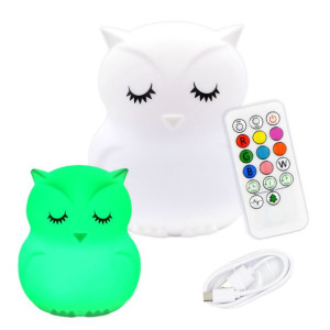 Lampka Nocna Led Sowa Dla Dziecka Z Pilotem Usb