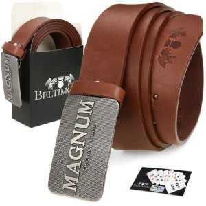 Beltimore skórzany pasek męski koniak szeroki premium W29