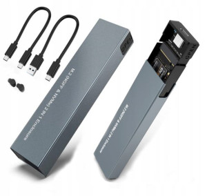 Obudowa dysk SSD NVME/SATA PCIe M.2 USB-C M2 Gen2