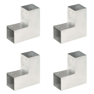 Łączniki w kształcie L, 4 szt., galwanizowany metal, 81x81 mm