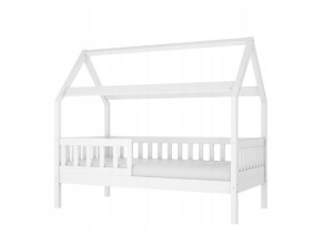 Łóżko dziecięce domek HUT 160x80 sosna biały mat