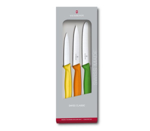Victorinox Swiss Classic, zestaw 3 noży do warzyw i owoców, 3 kolory