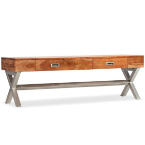 Szafka pod TV, drewno akacjowe stylizowane na sheesham, 140 cm