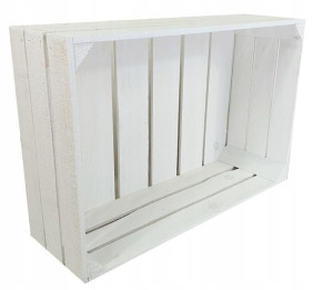 Skrzynka drewniana nowa biała 60x40x20 cm