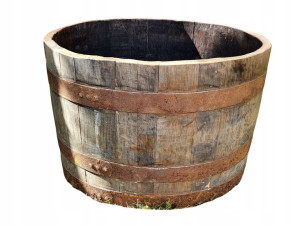 Donica z dębowej beczki po whisky beczka po winie