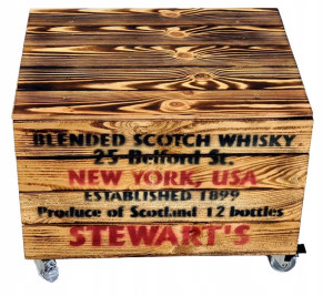 Stolik kawowy Whisky opalany Loft Vintage