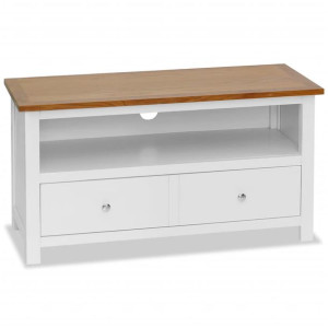 Szafka pod telewizor, 90 x 35 x 48 cm, lite drewno dębowe