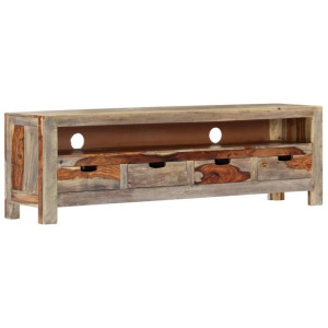 Szafka pod TV z litego drewna sheesham, 130 x 30 x 40 cm