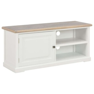 Szafka pod TV, biała, 90x30x40 cm, drewniana