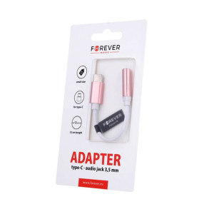Adapter USB-C na minijack 3,5mm Przejściówka różowy
